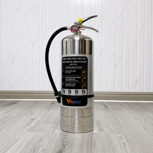 Bình Chữa Cháy Gốc Nước Foam 6 Lít Inox Vinafoam V6F-K Cho Nhà Bếp