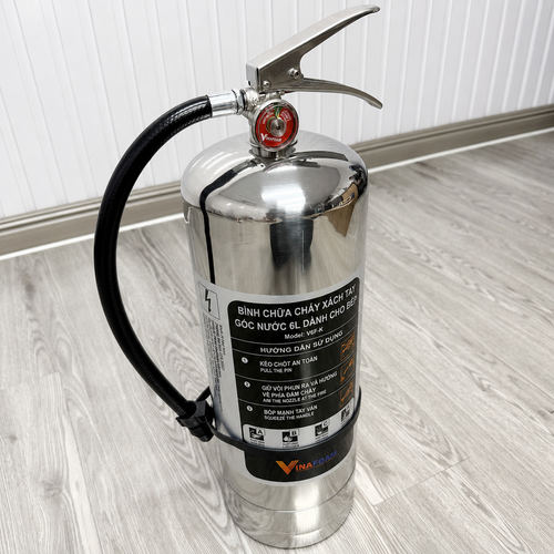 Bình Chữa Cháy Gốc Nước Foam 6 Lít Inox Vinafoam V6F-K Cho Nhà Bếp
