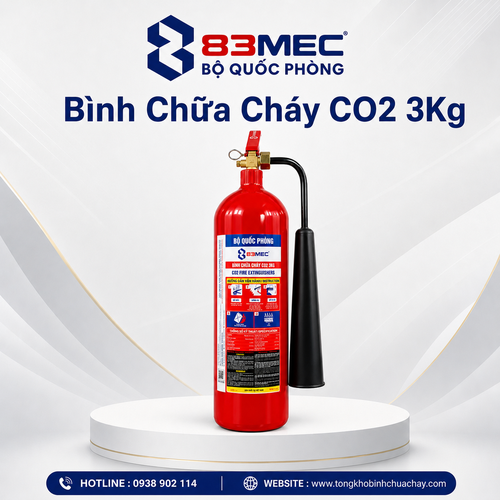 Bình Chữa Cháy Khí Co2 3Kg Bộ Quốc Phòng 83MEC/CO2/MT3
