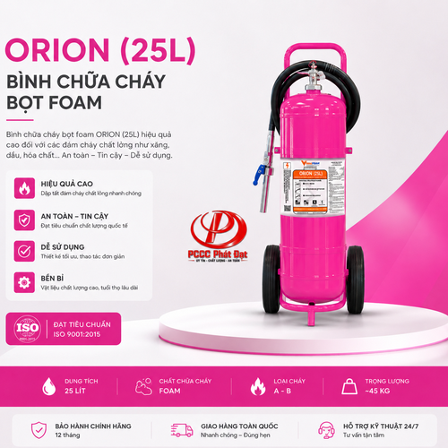 Bình Chữa Cháy Pin Lithium ORION 25 lít Vinafoam OR-25