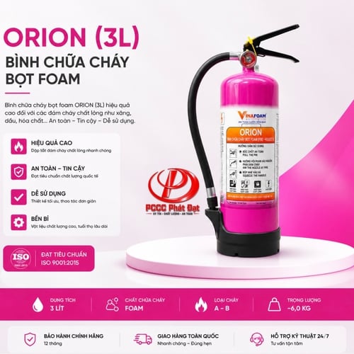 Bình Chữa Cháy Pin Lithium ORION 3 Lít Vinafoam OR-3