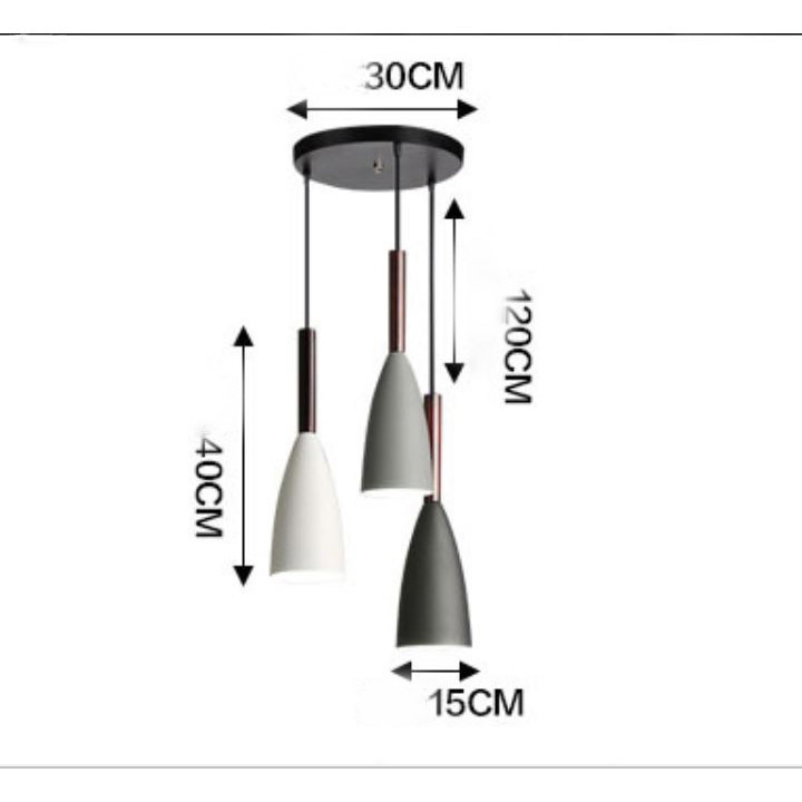 Đèn thả bàn ăn, phòng khách trang trí cao cấp PUCA lamp bộ 3 đèn 2