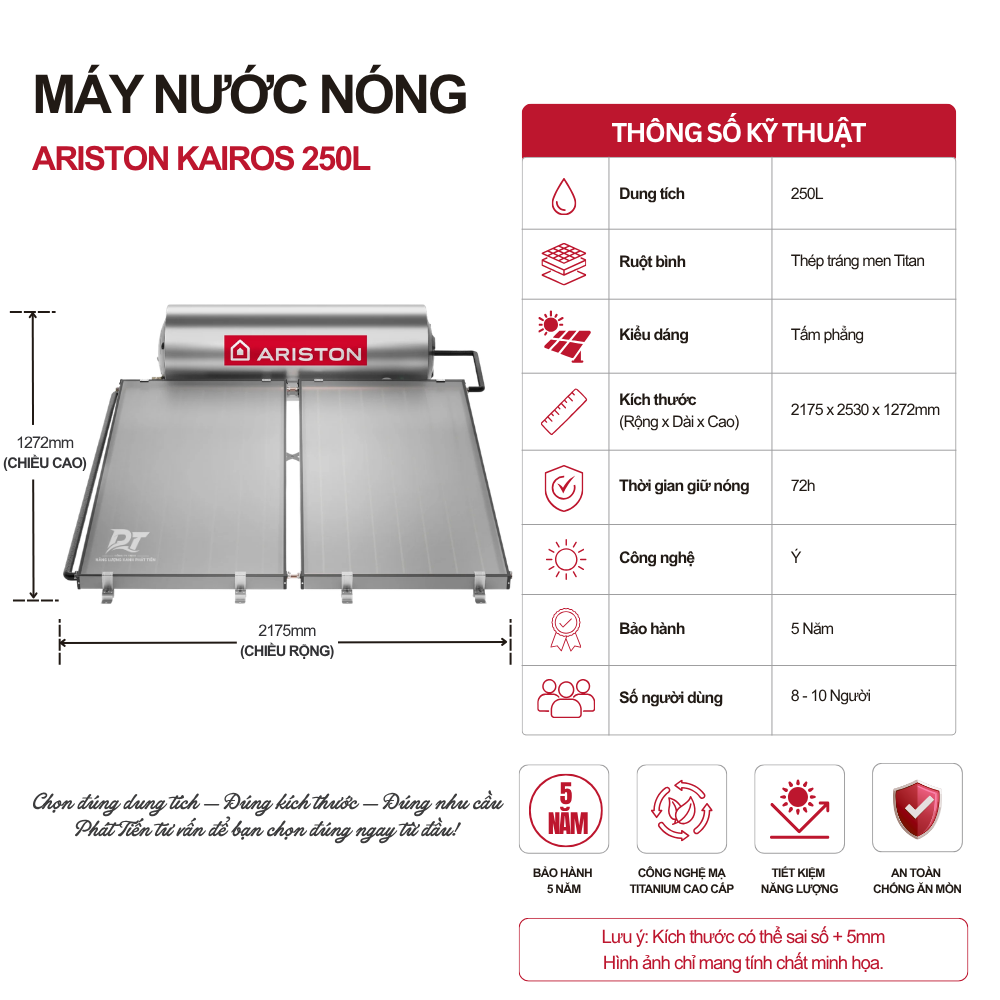 Máy nước nóng tấm phẳng Ariston 250L Máy nước nóng tấm phẳng Ariston 250L
