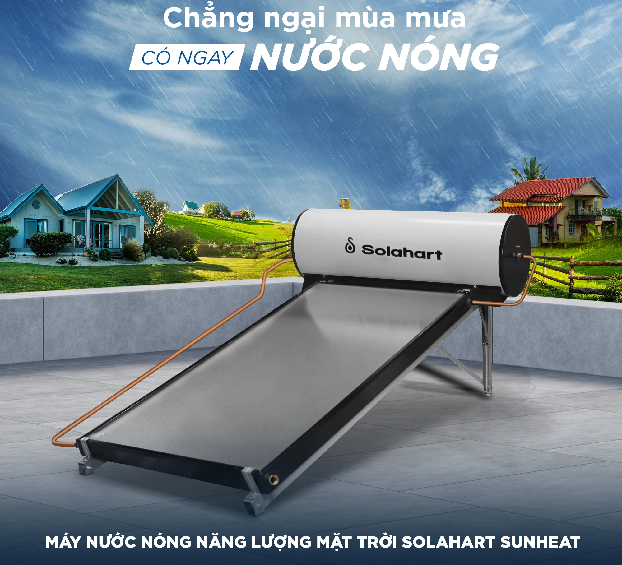 Máy nước nóng tấm phẳng Solahart 150L Máy nước nóng tấm phẳng Solahart 150L
