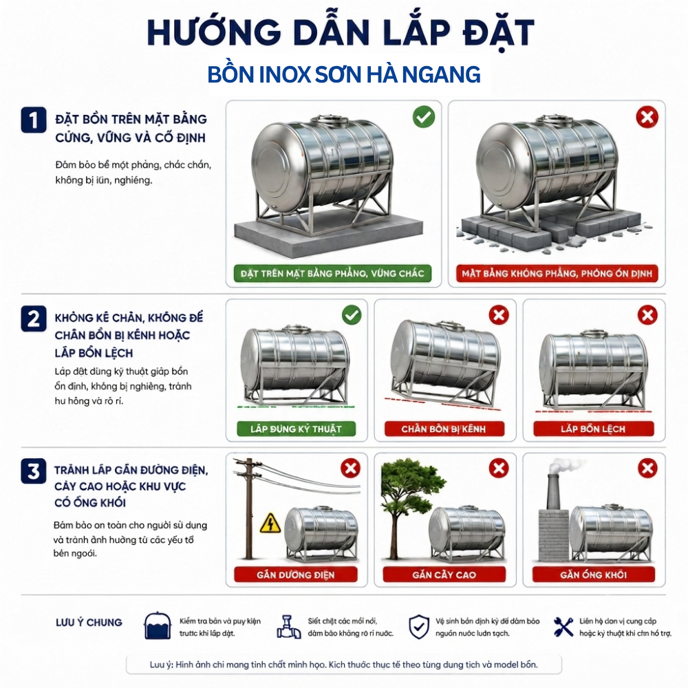 Bồn inox Sơn Hà 2000L Bồn inox Sơn Hà 2000L