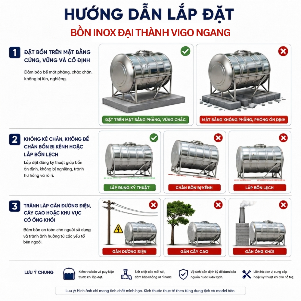 Bồn inox Đại Thành Vigo 500L Bồn inox Đại Thành Vigo 500L