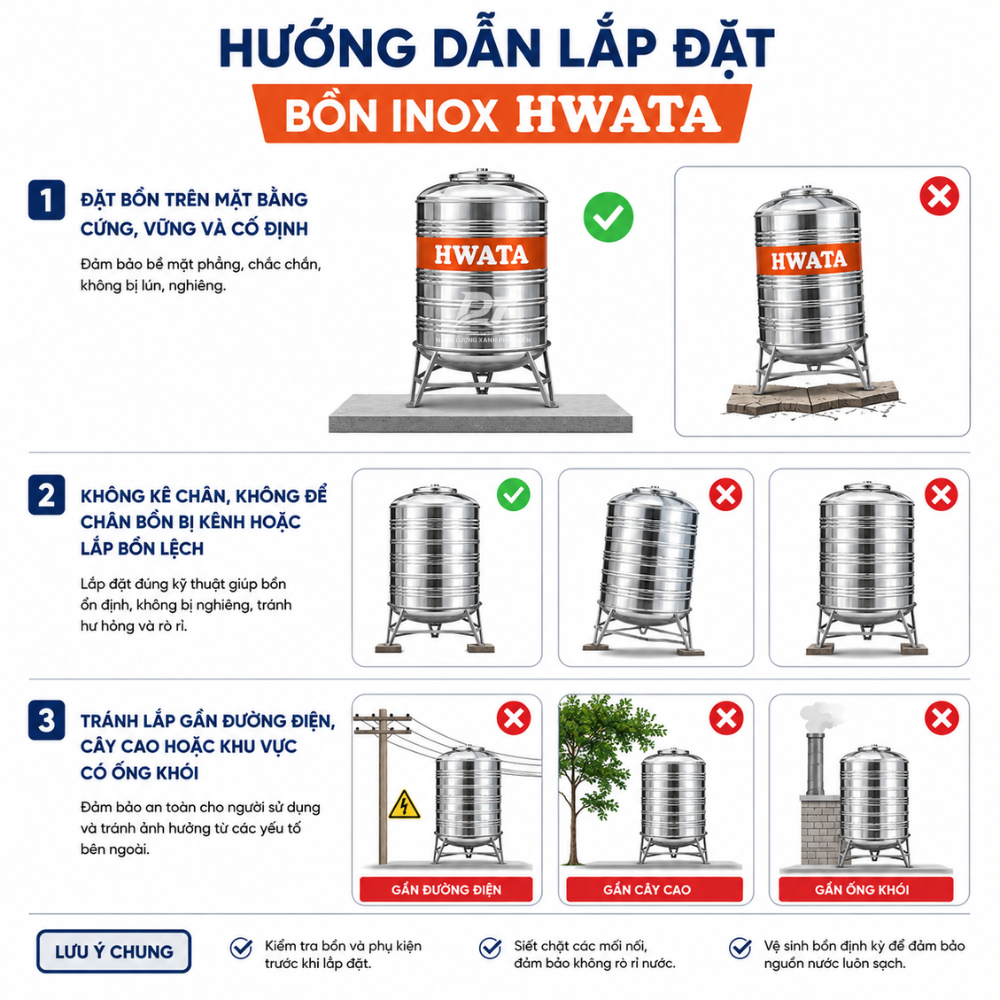 Bồn inox Hwata 500L Bồn inox Hwata 500L