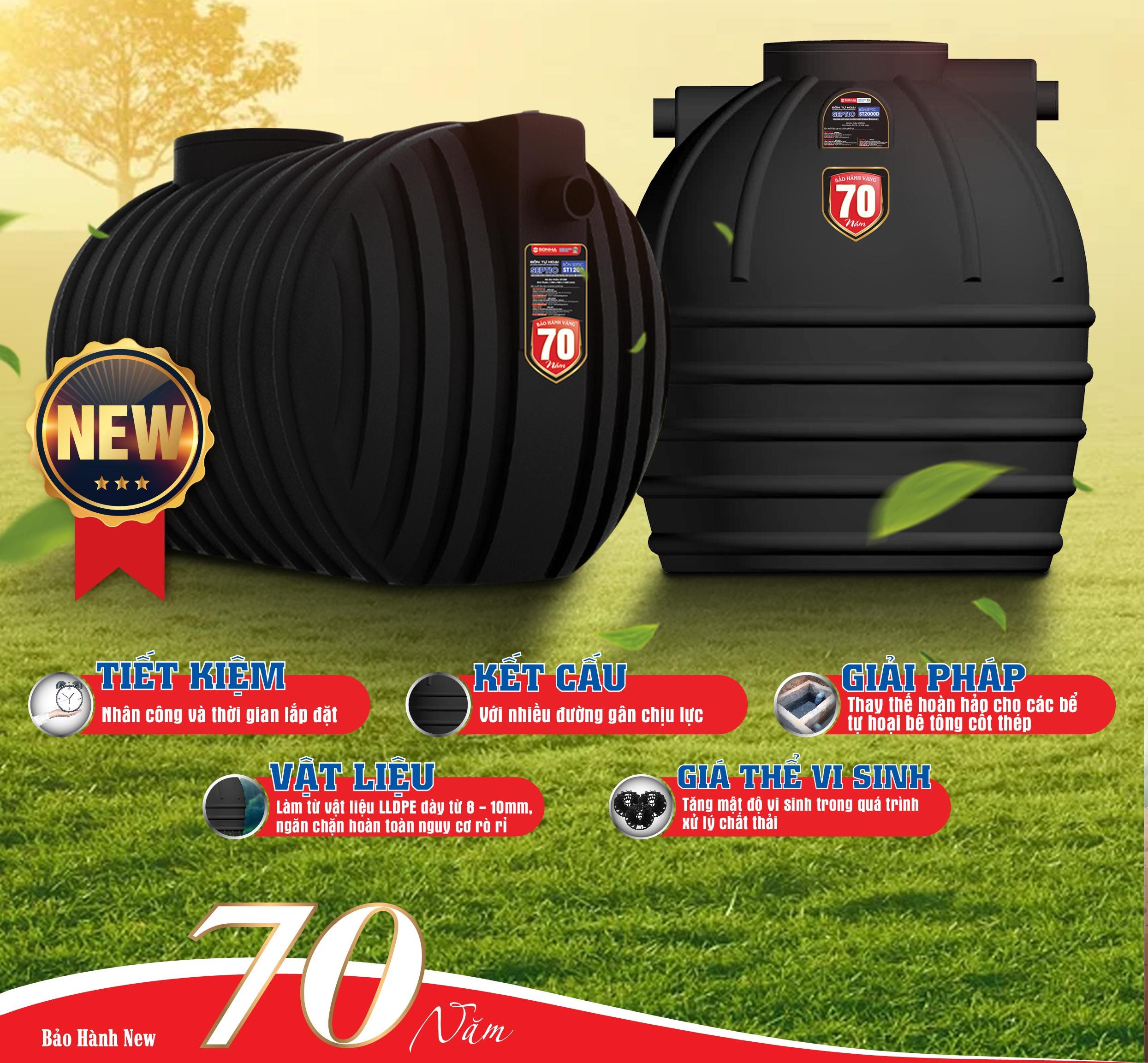 Bồn tự hoại Sơn Hà 1000L Bồn tự hoại Sơn Hà 1000L