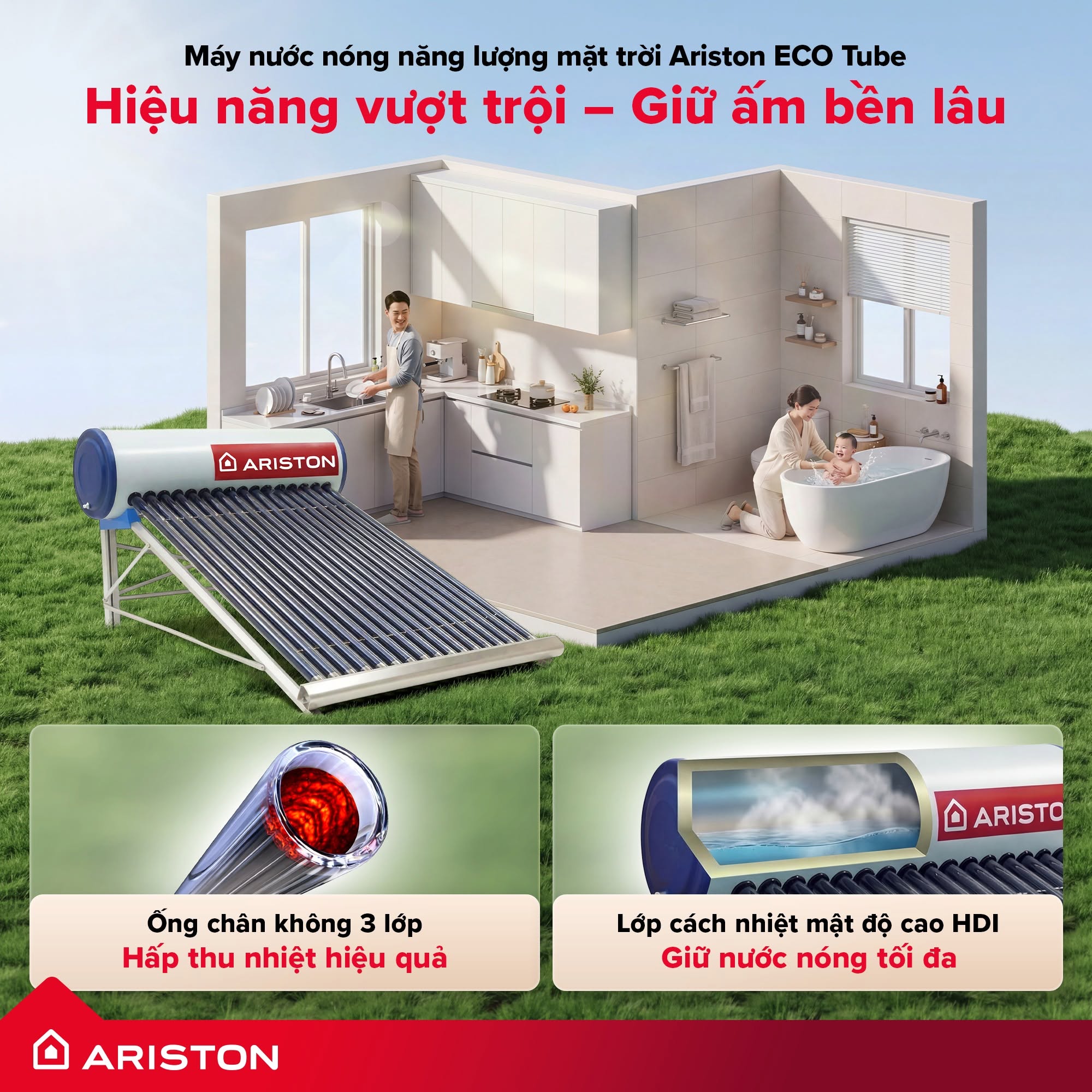 Máy nước nóng năng lượng mặt trời Ariston ECO 2 132L Máy nước nóng năng lượng mặt trời Ariston ECO 2 132L