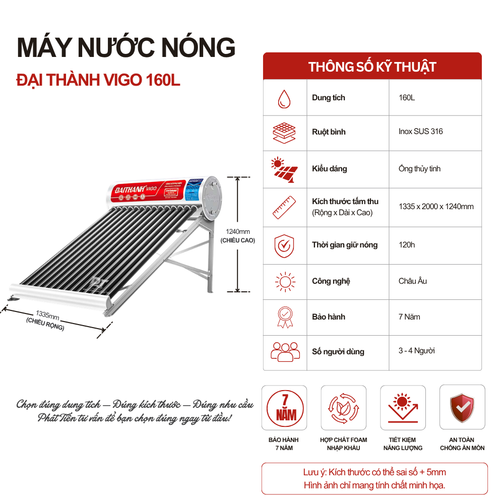 Máy nước nóng năng lượng mặt trời Đại Thành Vigo 160L Máy nước nóng năng lượng mặt trời Đại Thành Vigo 160L