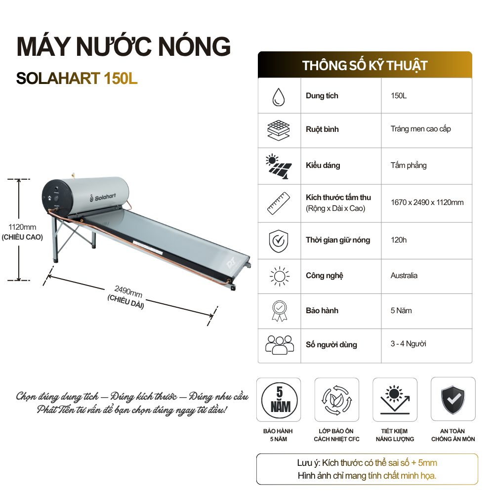 Máy nước nóng tấm phẳng Solahart 150L Máy nước nóng tấm phẳng Solahart 150L