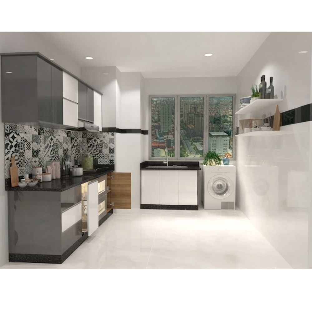 Tủ bếp inox 304 Hwata cửa Acrylic HWARC03