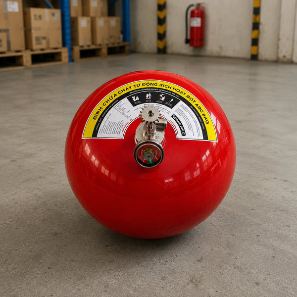Bình Cầu Chữa Cháy Tự Động Bột ABC 8Kg Quang Phúc