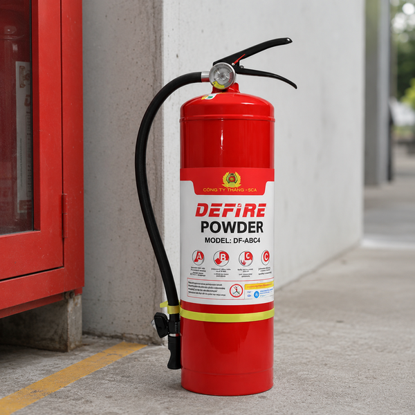 Bình Chữa Cháy Bột ABC 4Kg Defire Có Kiểm Định
