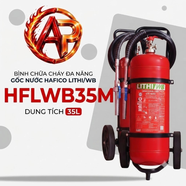 Bình Chữa Cháy Xe Đẩy Gốc Nước 35Lít Hafico LITHI/WB HFLWB35M