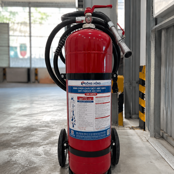 Bình Chữa Cháy Xe Đẩy Bột ABC 35Kg Sông Hồng Có Kiểm Định SH.AP35