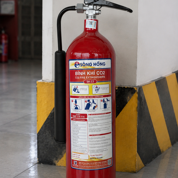 Bình Chữa Cháy Khí CO2 3Kg SH.C3 Có Kiểm Định Sông Hồng