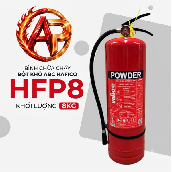 Bình Chữa Cháy Bột ABC 8Kg Hafico Có Kiểm Định