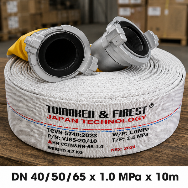 Cuộn Vòi Chữa Cháy DN40/50/65 x 10M x 1.0Mpa Tomoken