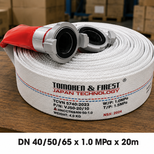 Cuộn Vòi Chữa Cháy DN40/50/65 x 20M x 1.0Mpa Tomoken