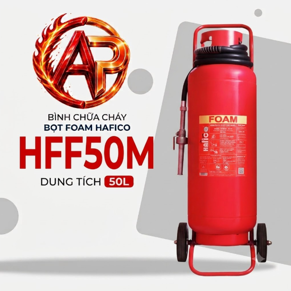 Bình Chữa Cháy Xe Đẩy Bọt Foam 50 Lít Hafico HFF50M