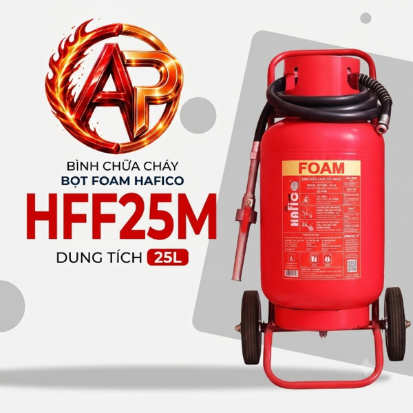 Bình Chữa Cháy Xe Đẩy Bọt Foam 25 Lít Hafico HFF25M