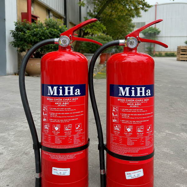 Bình Chữa Cháy Bột ABC 4Kg MIHA Có Kiểm Định