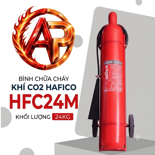 Bình Chữa Cháy Xe Đẩy Khí CO2 24Kg Hafico HFC24M