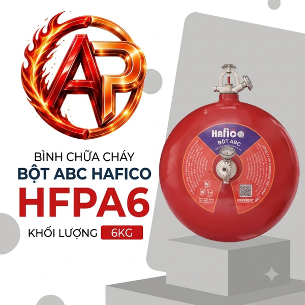 Bình Cầu Chữa Cháy Tự Động Bột ABC 6Kg Hafico