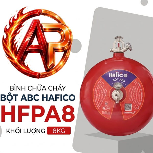 Bình Cầu Chữa Cháy Tự Động Bột ABC 8Kg Hafico