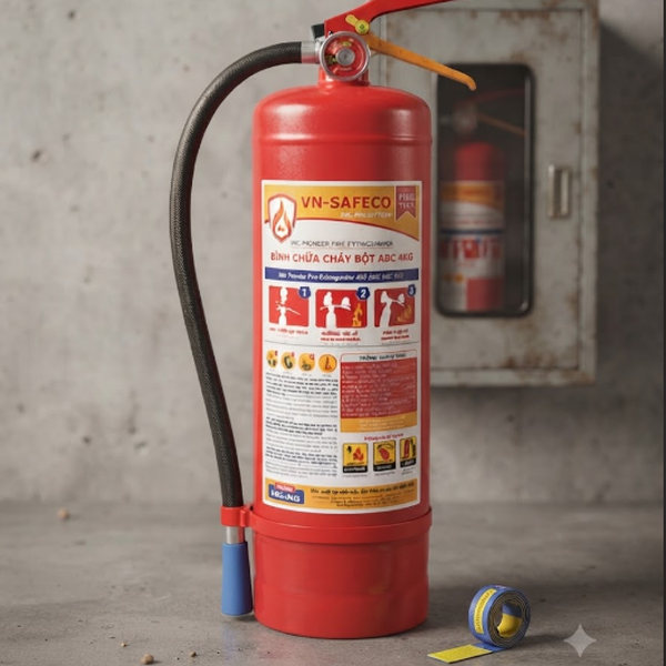 Bình Chữa Cháy Bột ABC 4Kg VN-SAFECO