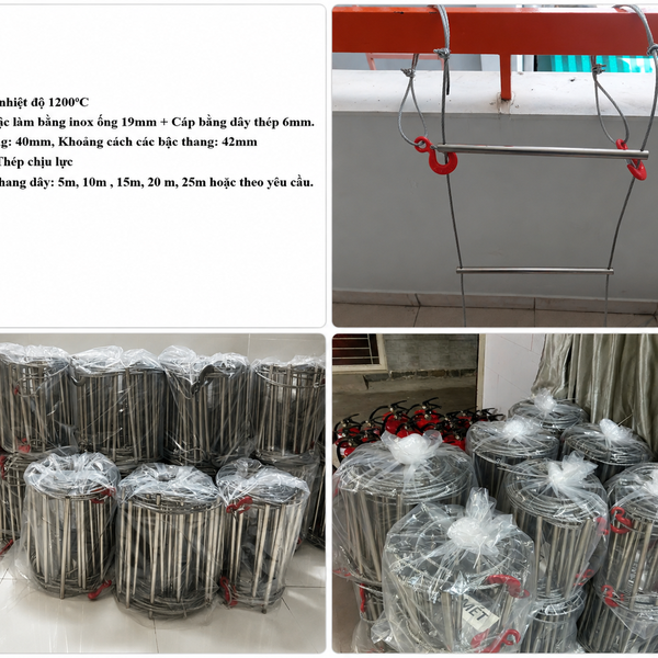 Thang Dây Thoát Hiểm INOX Cáp Thép Chống Cháy