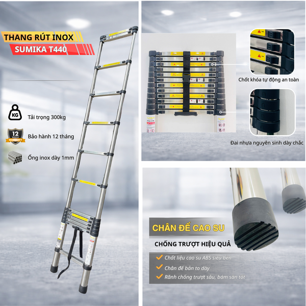 Thang Rút Đơn INOX Sumika T440