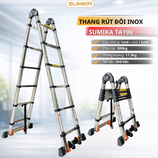 Thang Rút Đôi INOX Sumika TA190