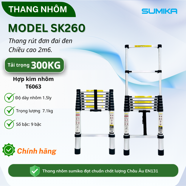 Thang Nhôm Rút Đơn Sumika SK260