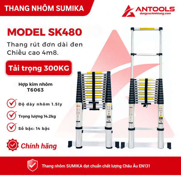 Thang Nhôm Rút Đơn Sumika SK480