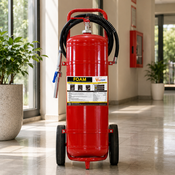 Bình Chữa Cháy Xe Đẩy Gốc Nước Bọt Foam 50 Lít Vinafoam