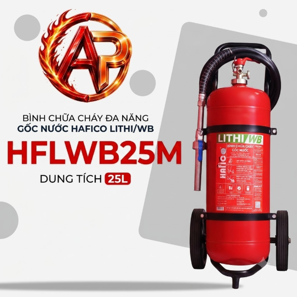 Bình Chữa Cháy Xe Đẩy Gốc Nước 25Lít Hafico LITHI/WB HFLWB25M