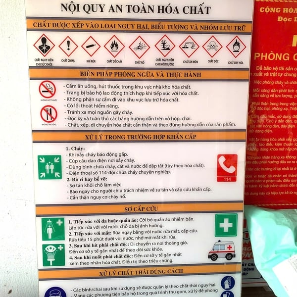 Tấm Nội Quy An Toàn Hóa Chất Mica