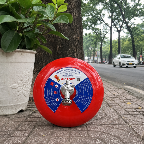 Bình Cầu Chữa Cháy Tự Động 6Kg Có Kiểm Định Victory
