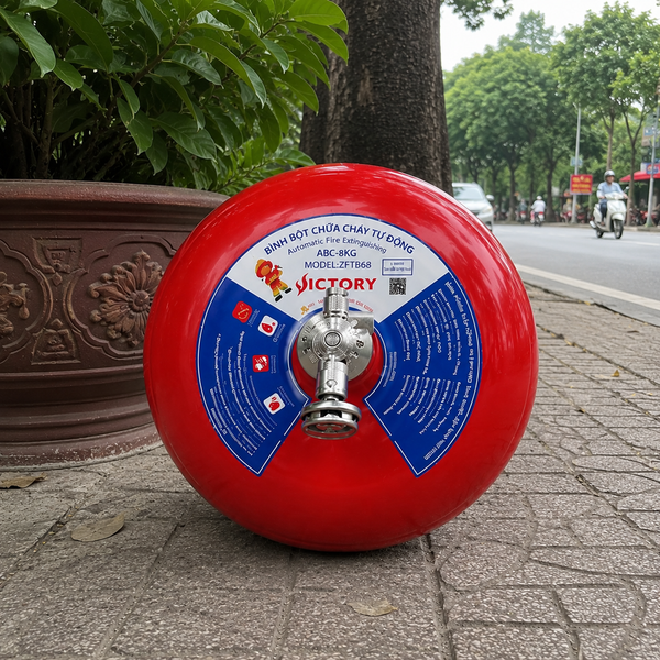 Bình Cầu Chữa Cháy Tự Động 8Kg Có Kiểm Định Victory