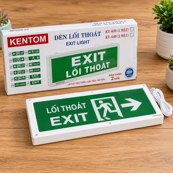 Đèn Exit Lối Thoát 2 Mặt KT-640 Kentom