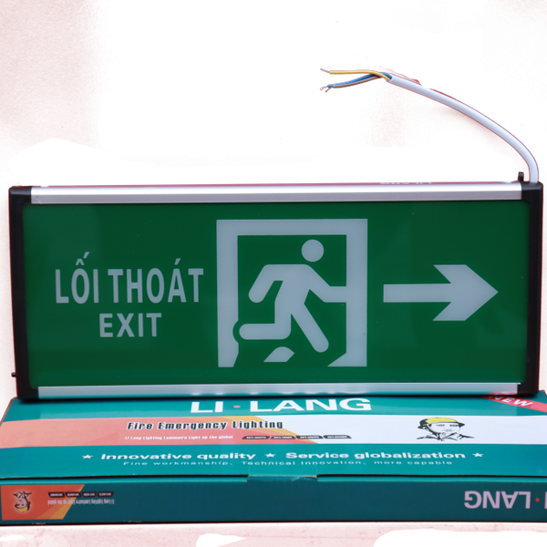 Đèn Exit Thoát Hiểm Lilang 1 Mặt Có Chỉ Hướng