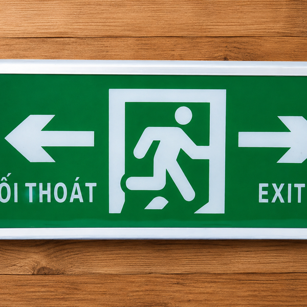 Đèn Exit Thoát Hiểm Lilang 2 Mặt Có Chỉ Hướng