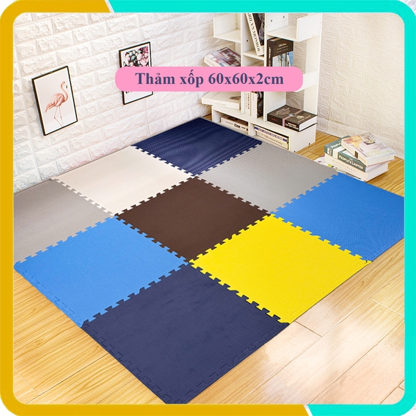 Tấm thảm EVA vân chữ thập, kích thước 60x60x2cm, hàng Việt Nam, Đảm bảo an toàn khi sử dụng