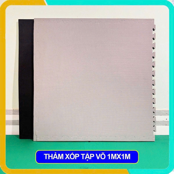 Thảm Xốp Tập Võ 1mx1mx2cm, Hai Mặt Hai Màu, Độ Bền Cao, Vân Chữ T Chống Trơn Trượt Tốt, Giá Tốt Nhất Thị Trường