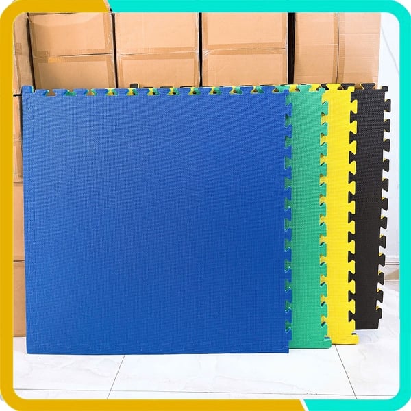Thảm Xốp Tập Võ 1mx1mx2cm, Hai Mặt Hai Màu, Độ Bền Cao, Vân Chữ T Chống Trơn Trượt Tốt, Giá Tốt Nhất Thị Trường
