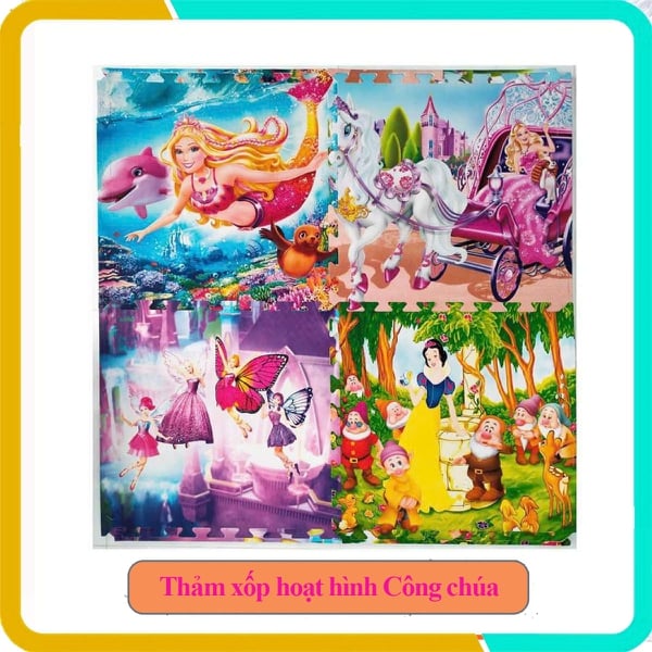 Thảm Chơi Cho Bé Hình Công Chúa - Bộ 4 Tấm 60x60x1cm