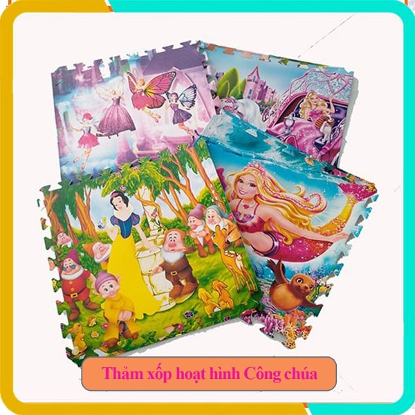 Thảm Chơi Cho Bé Hình Công Chúa - Bộ 4 Tấm 60x60x1cm