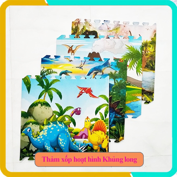 Thảm Chơi Cho Bé Hình Khủng Long - Bộ 4 Tấm (60x60x1cm)